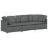 Modular Sofa with Cushions Fabric Dark Grey