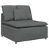 Modular Sofa with Cushions Fabric Dark Grey