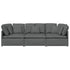 Modular Sofa with Cushions Fabric Dark Grey