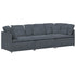 Modular Sofa with Cushions Velvet Dark Grey