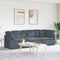 Modular Sofa with Cushions Velvet Dark Grey