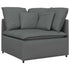 Modular Sofa with Footstool&Cushions Fabric Dark Grey