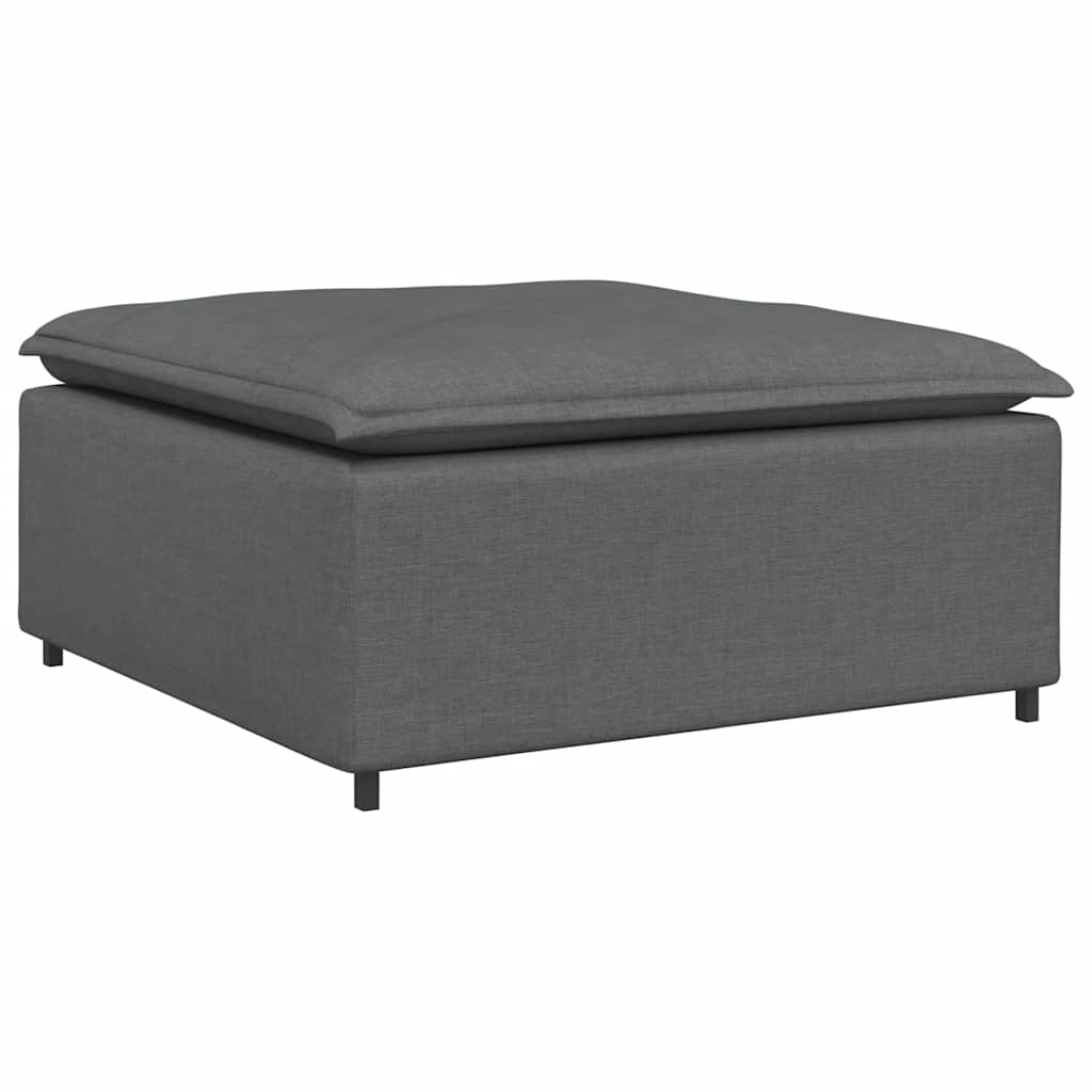 Modular Sofa with Footstool&Cushions Fabric Dark Grey