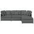 Modular Sofa with Footstool&Cushions Fabric Dark Grey