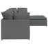 Modular Sofa with Footstool&Cushions Fabric Dark Grey