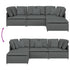 Modular Sofa with Footstool&Cushions Fabric Dark Grey