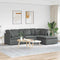 Modular Sofa with Footstool&Cushions Fabric Dark Grey