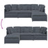 Modular Sofa with Footstool&Cushions Velvet Dark Grey