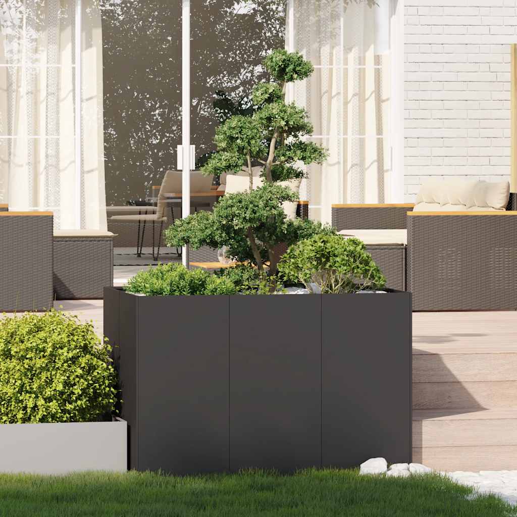 Planter Black 120x80x80 cm Steel