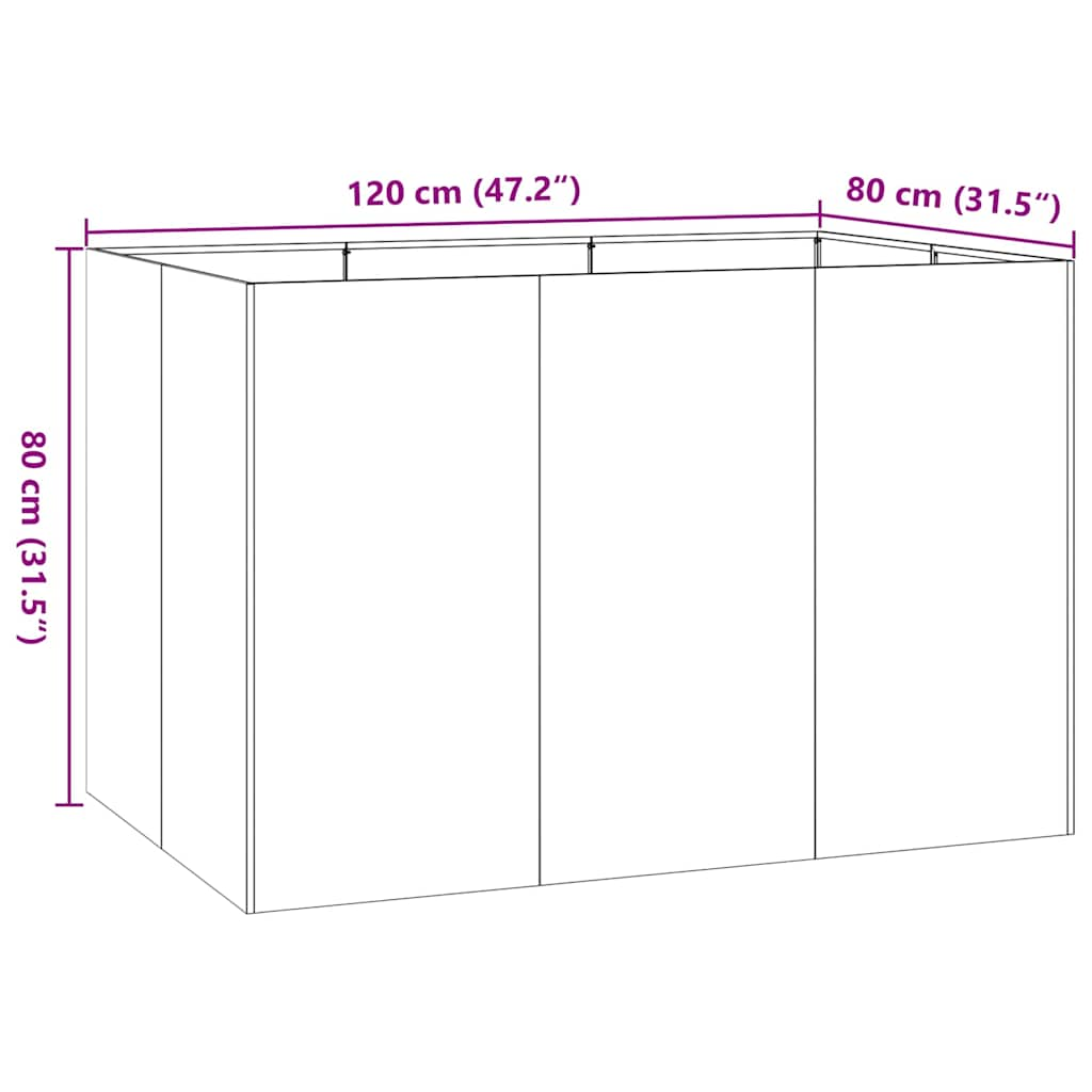 Planter 120x80x80 cm Galvanised Steel