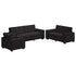 3 Piece Sofa Set with Cushions Black Velvet