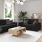 3 Piece Sofa Set with Cushions Black Velvet