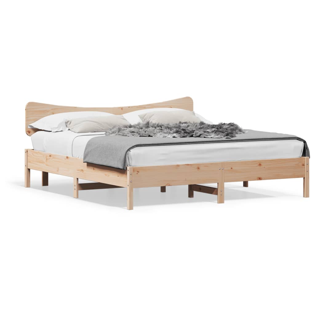 Bed Frame without Mattress 183x203 cm King Solid Wood Pine