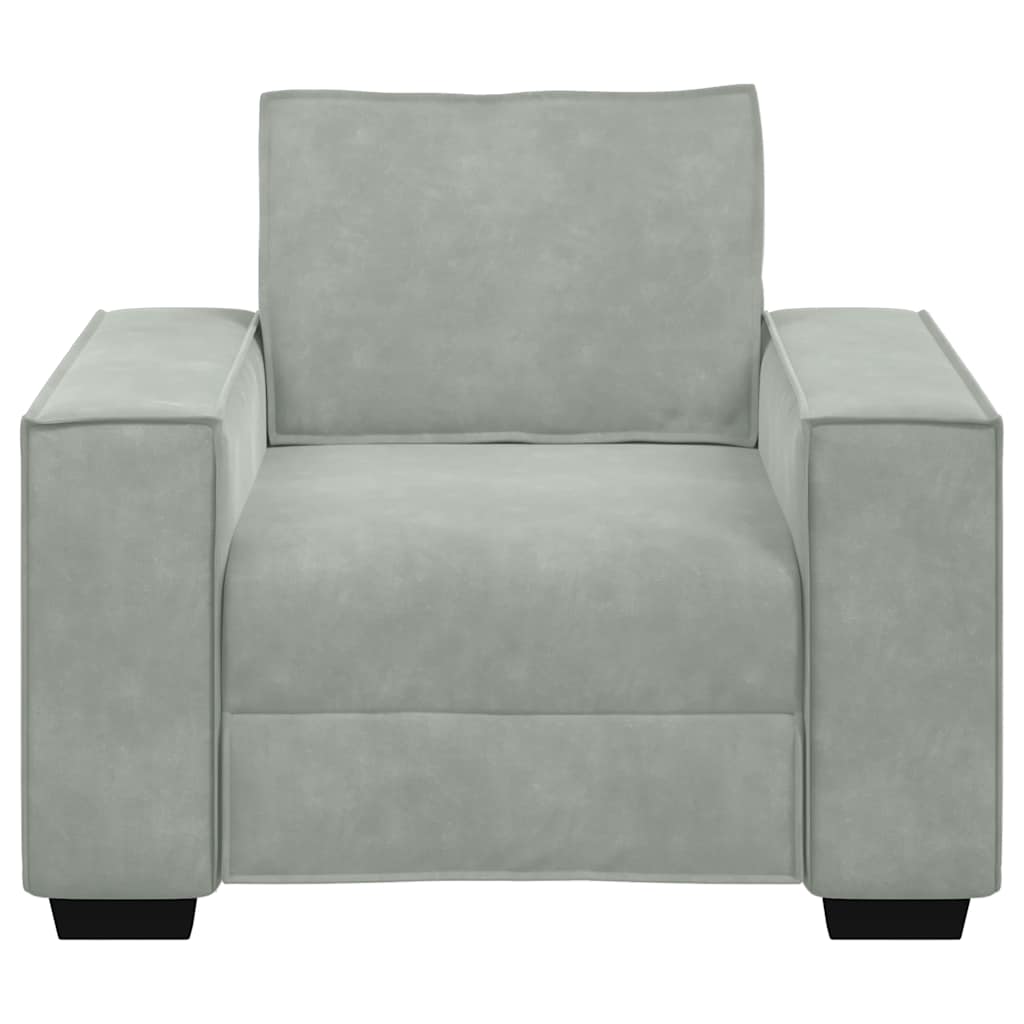 Sofa Chair Light Grey 59 cm Velvet