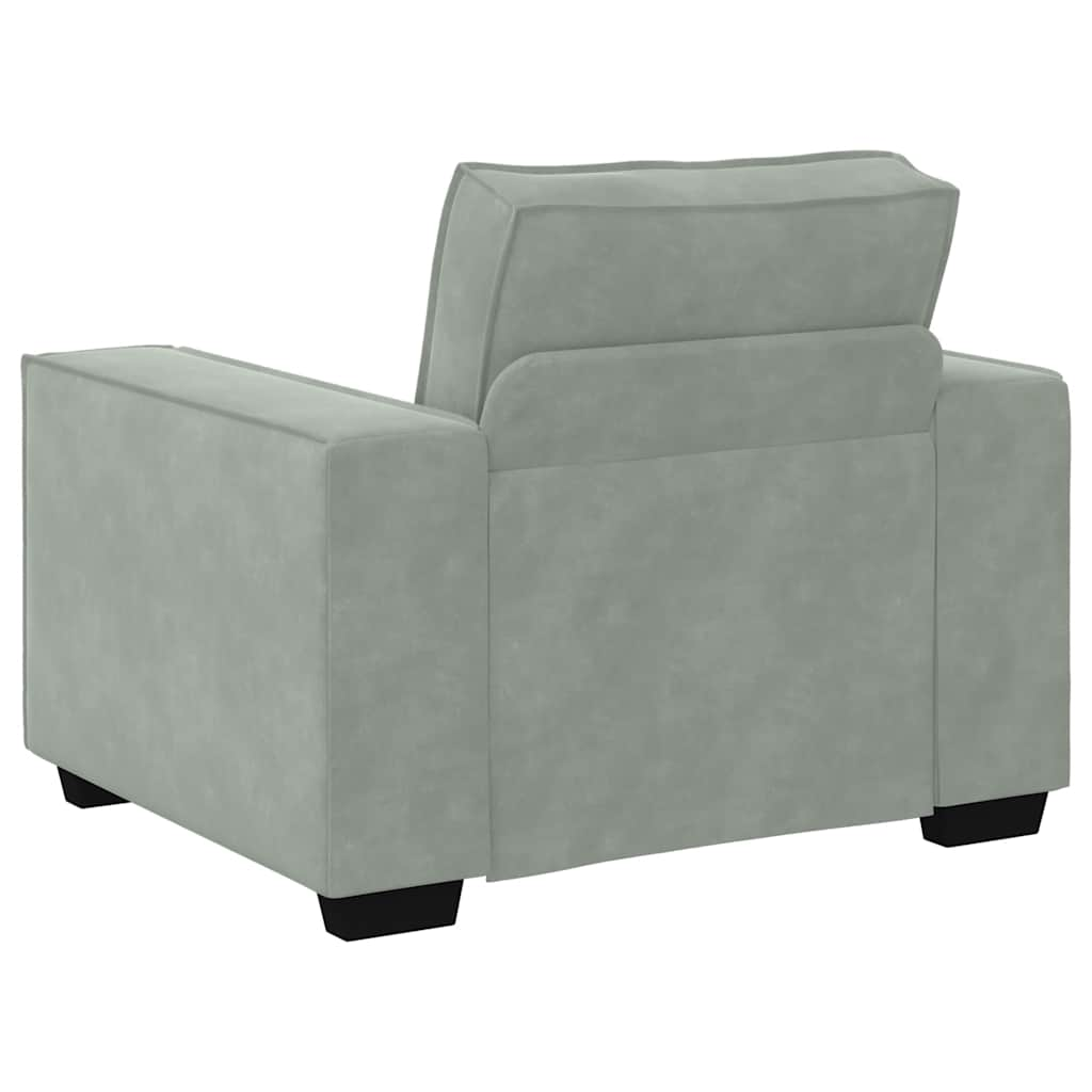 Sofa Chair Light Grey 59 cm Velvet