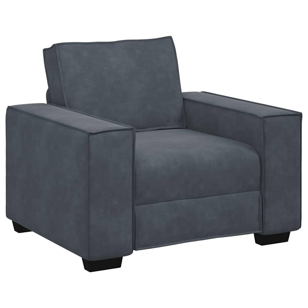 Sofa Chair Dark Grey 59 cm Velvet