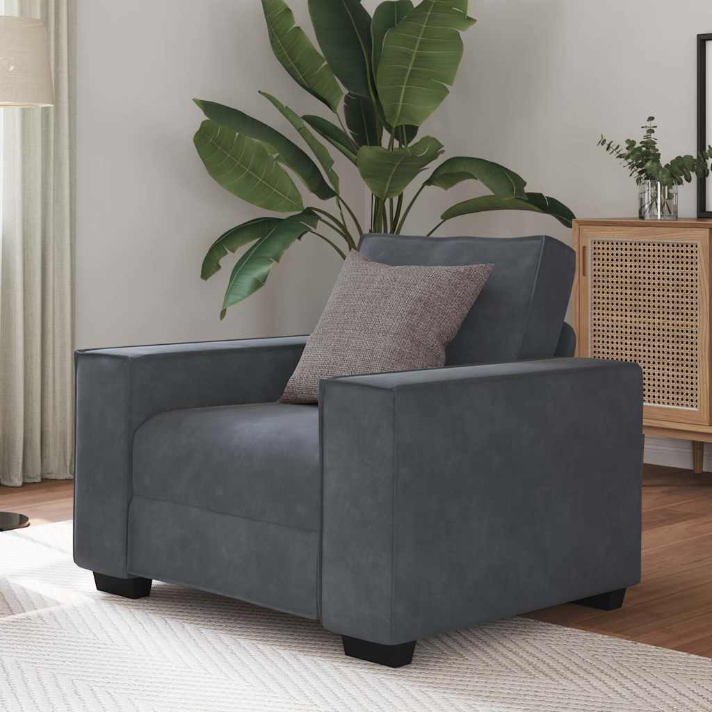 Sofa Chair Dark Grey 59 cm Velvet