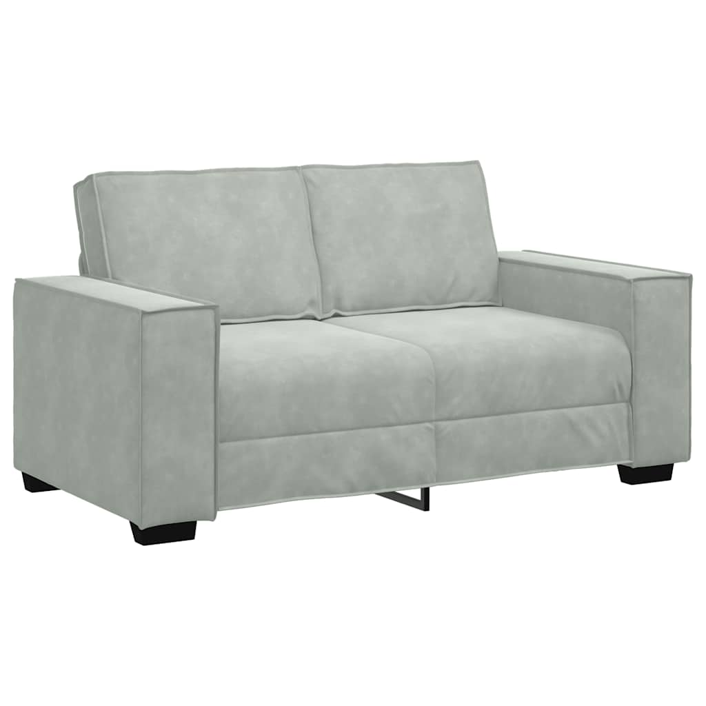 2-Seater Sofa Light Grey 120 cm Velvet