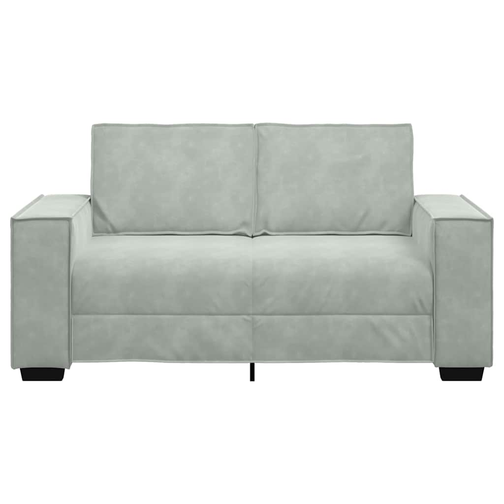 2-Seater Sofa Light Grey 120 cm Velvet