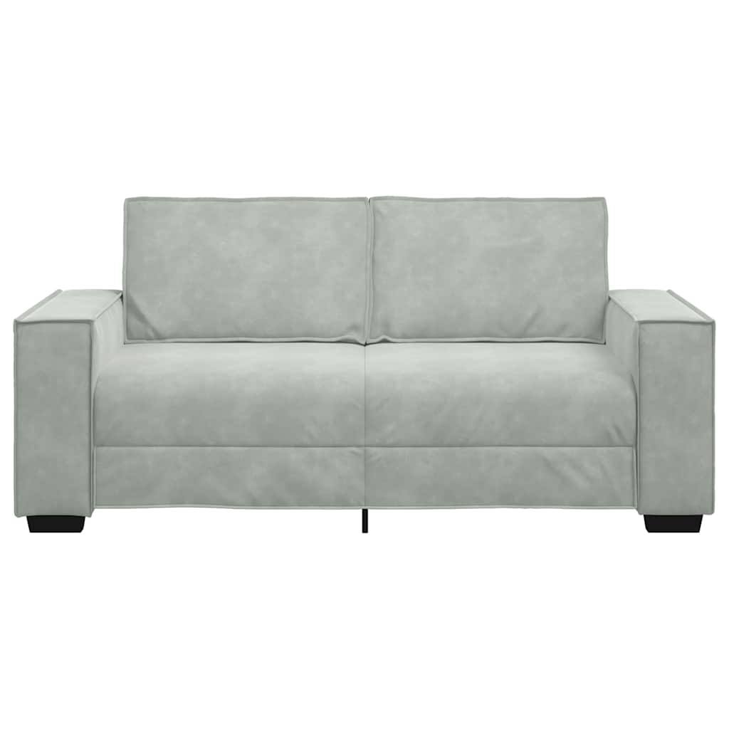 2-Seater Sofa Light Grey 140 cm Velvet