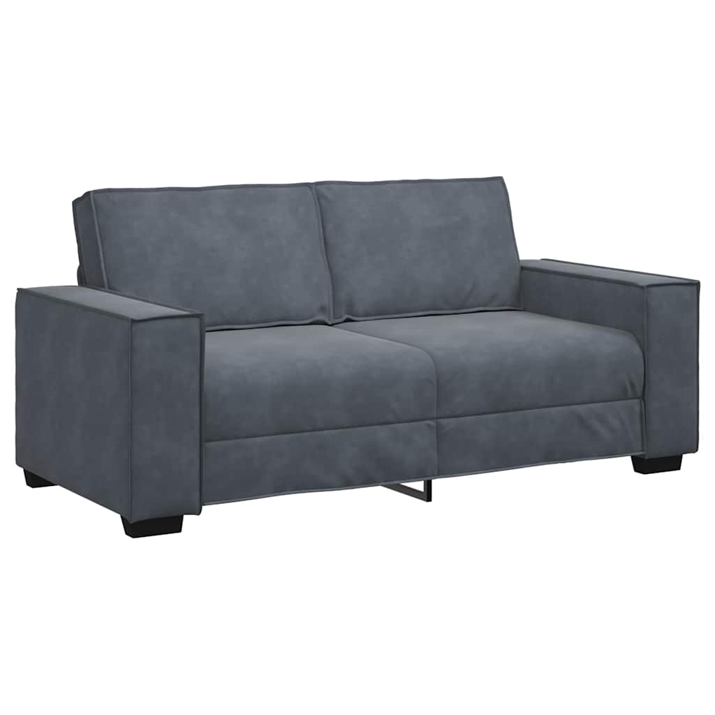 2-Seater Sofa Dark Grey 140 cm Velvet