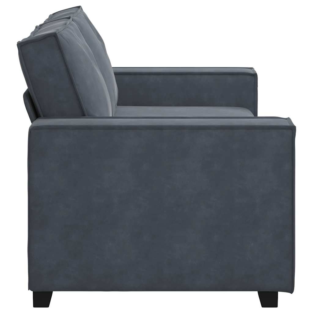 2-Seater Sofa Dark Grey 140 cm Velvet