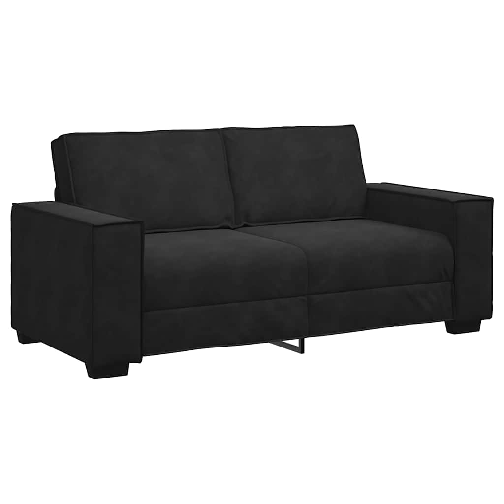 2-Seater Sofa Black 140 cm Velvet