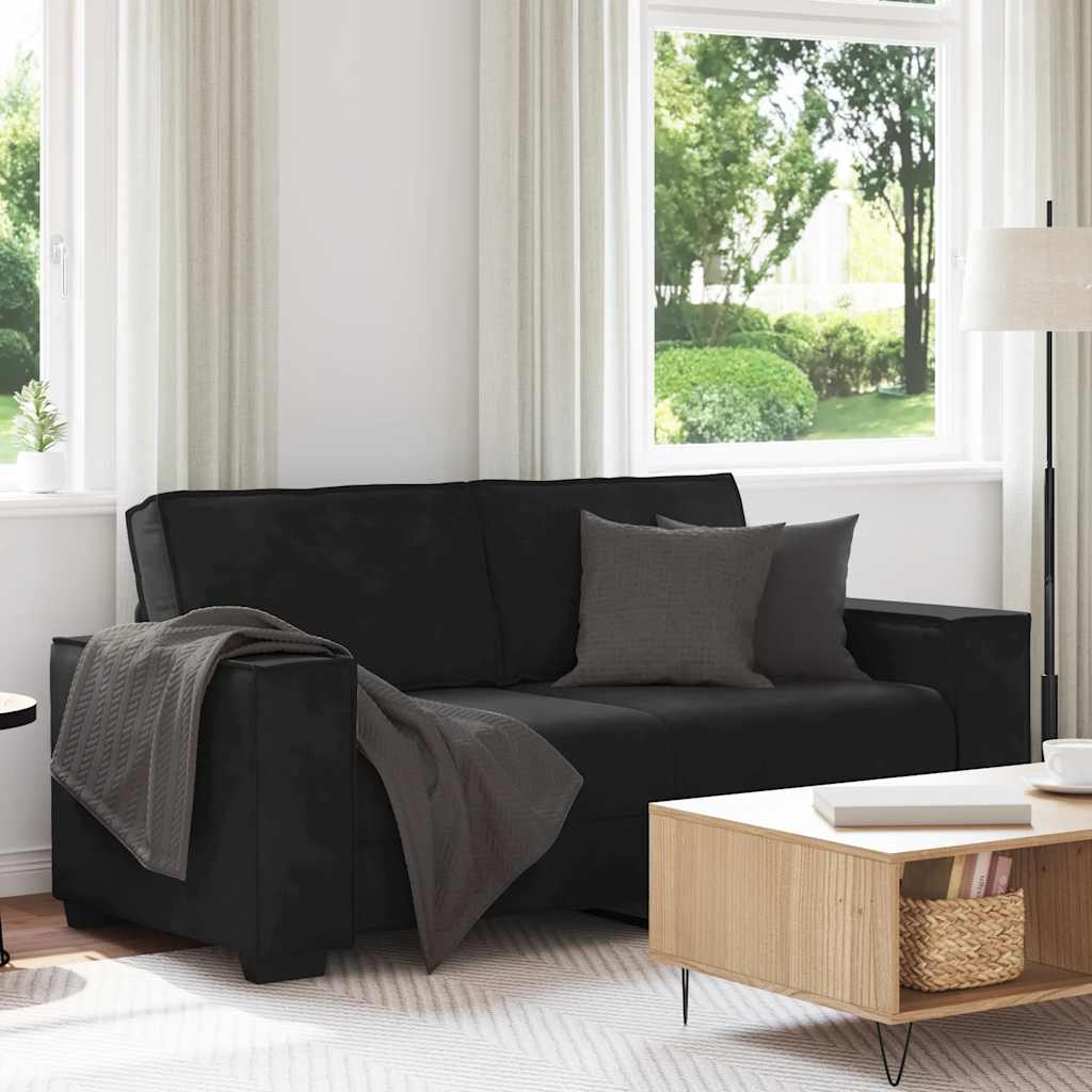 2-Seater Sofa Black 140 cm Velvet