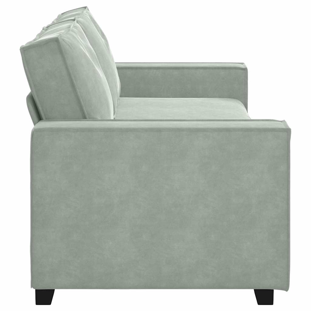 3-Seater Sofa Light Grey 180 cm Velvet