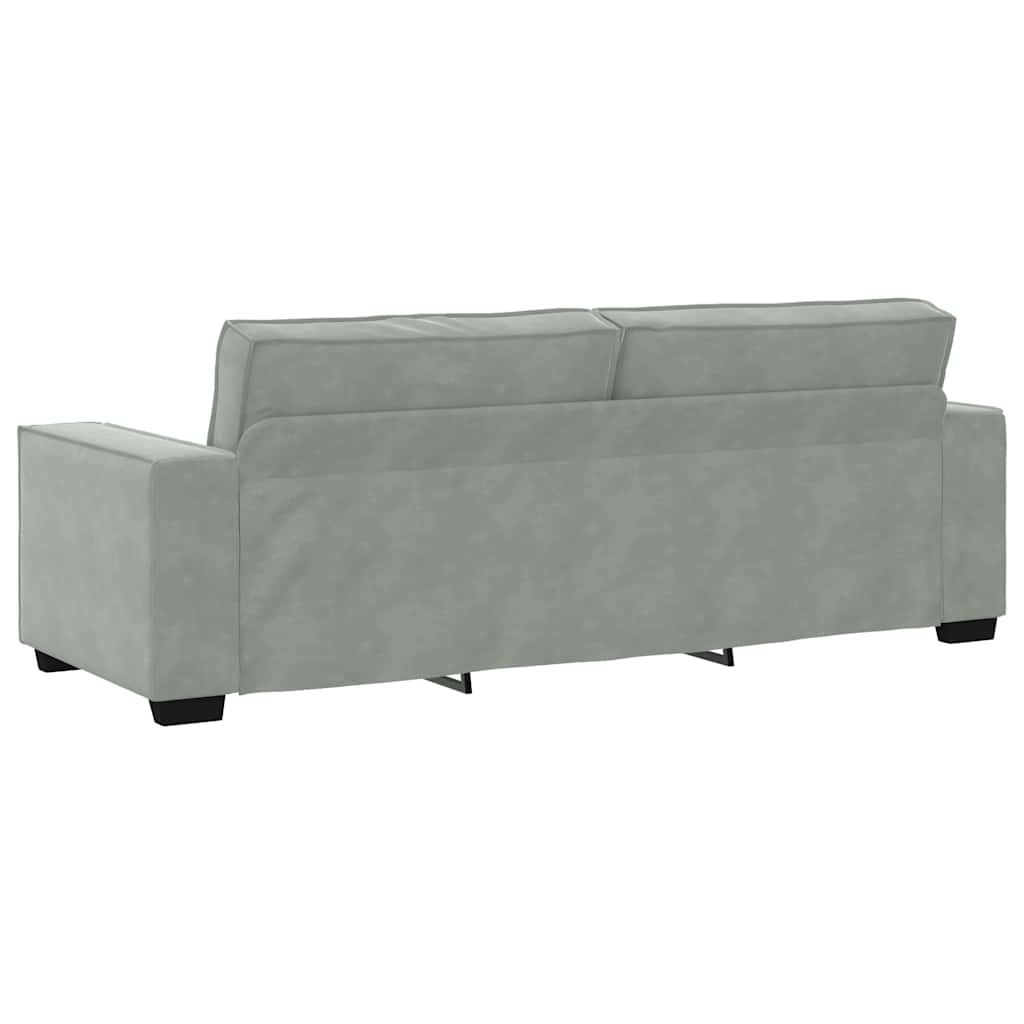 3-Seater Sofa Light Grey 180 cm Velvet