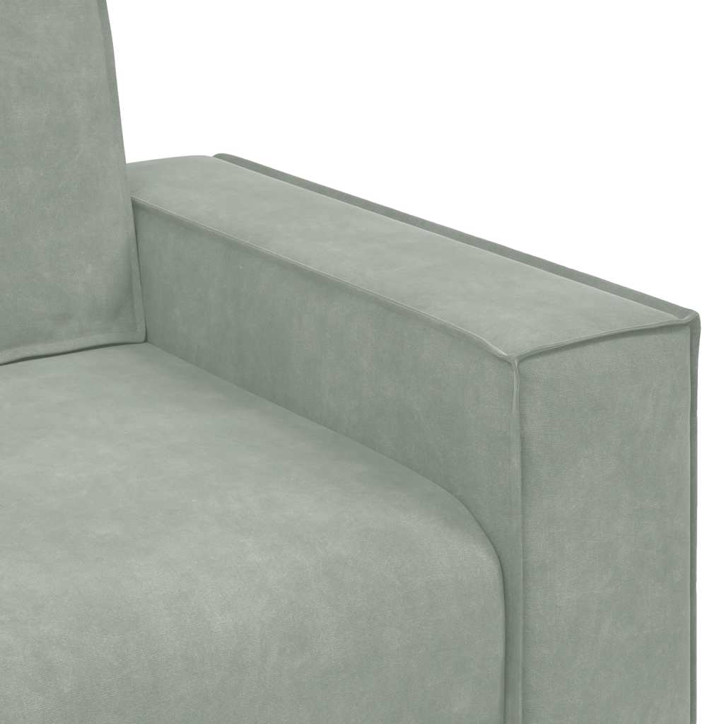 3-Seater Sofa Light Grey 180 cm Velvet