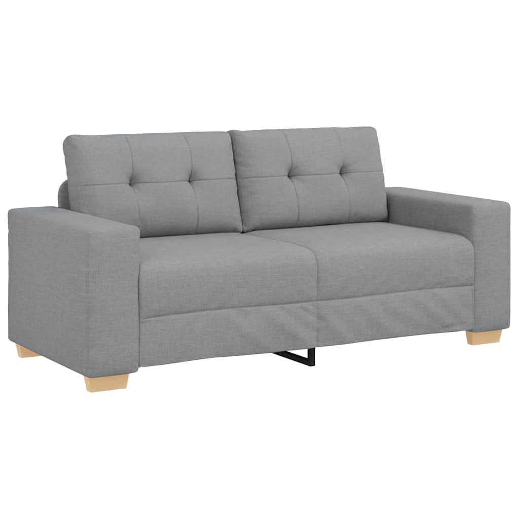 Loveseat Sofa Light Grey 140 cm Fabric