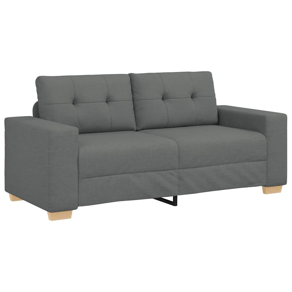 Loveseat Sofa Dark Grey 140 cm Fabric