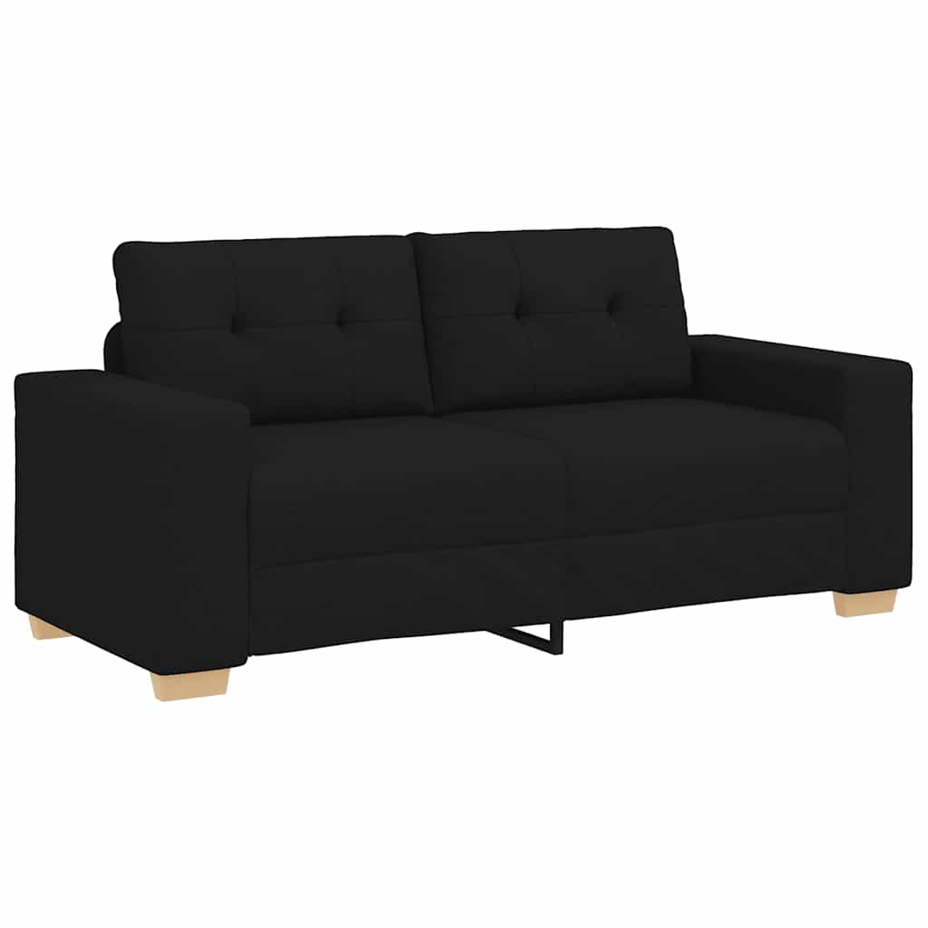 Loveseat Sofa Black 140 cm Fabric