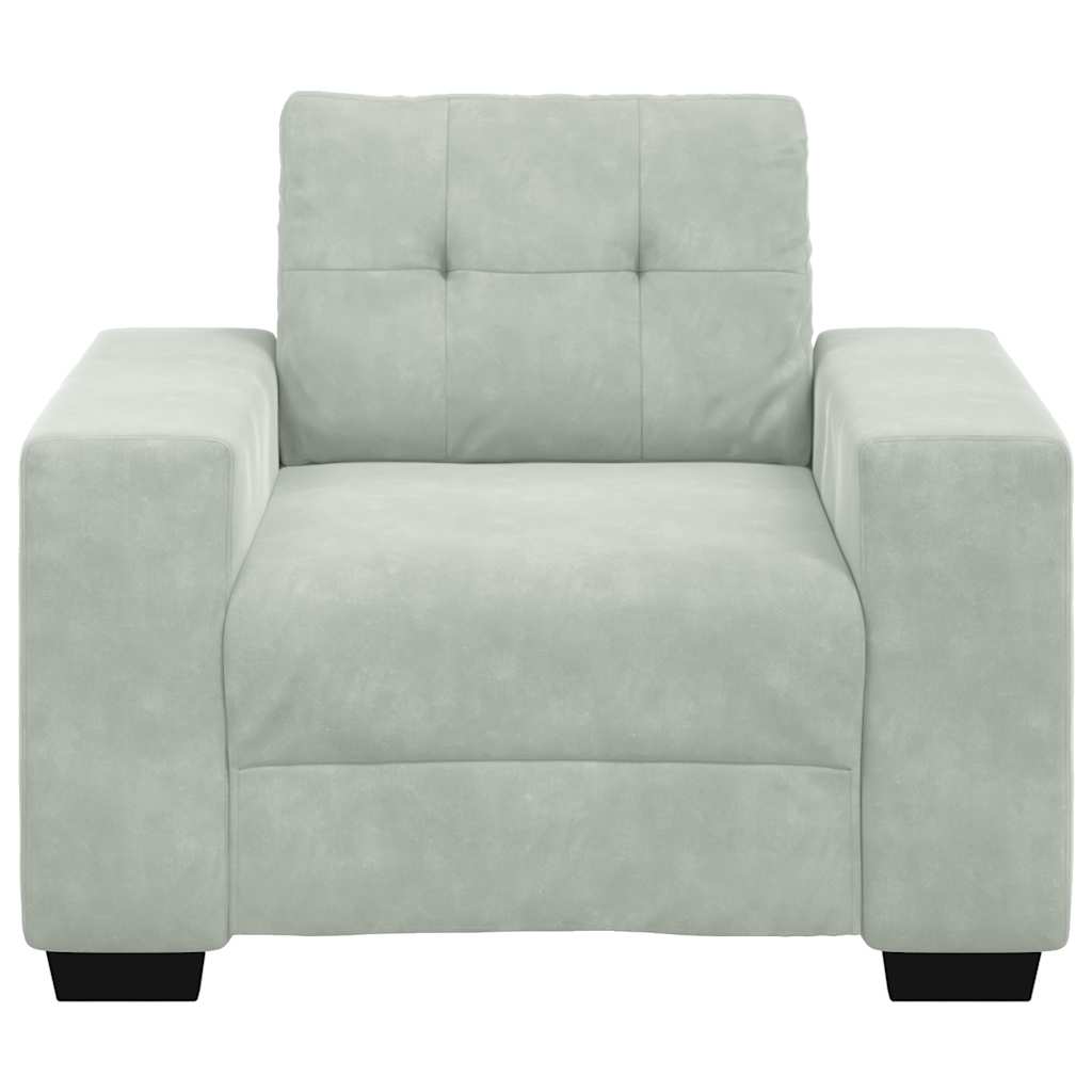 Sofa Chair Light Grey 59 cm Velvet