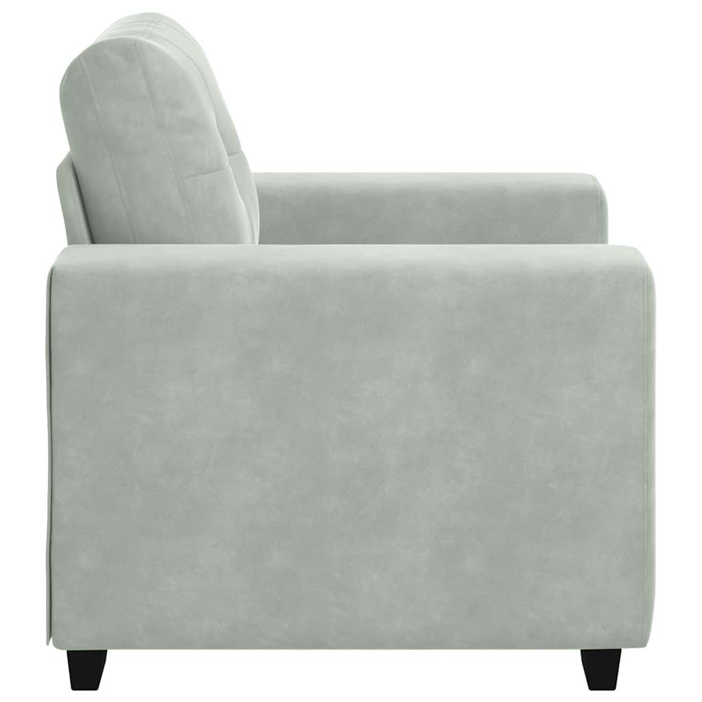 Sofa Chair Light Grey 59 cm Velvet