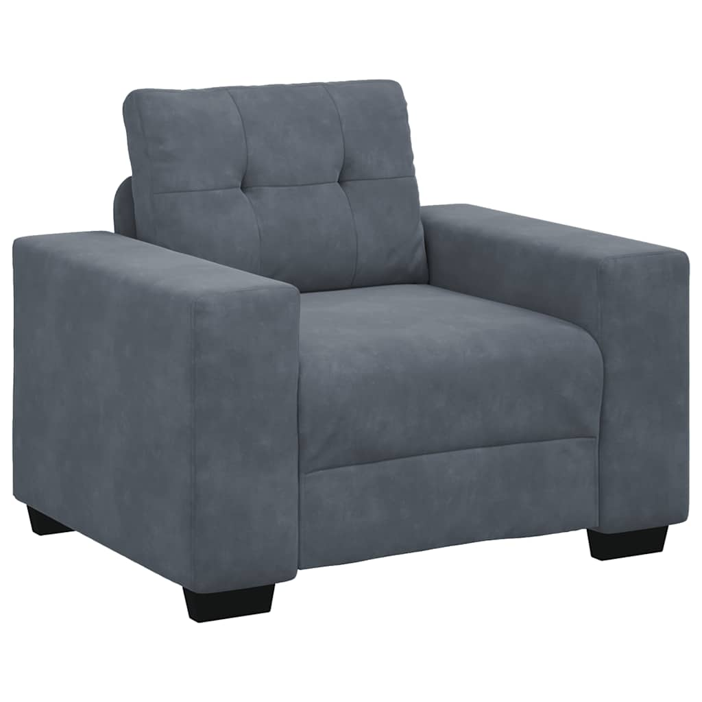 Sofa Chair Dark Grey 59 cm Velvet