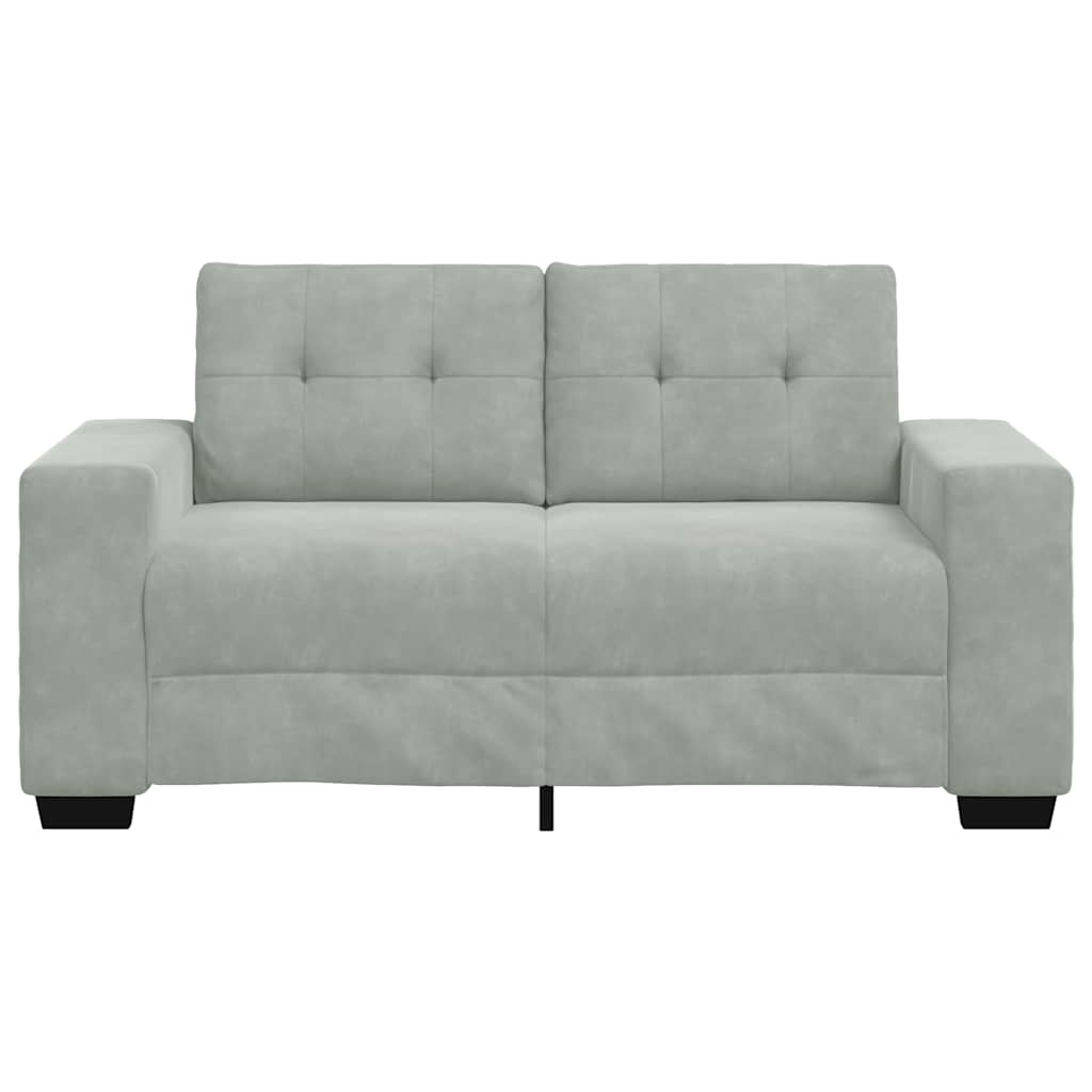 Loveseat Sofa Light Grey 120 cm Velvet