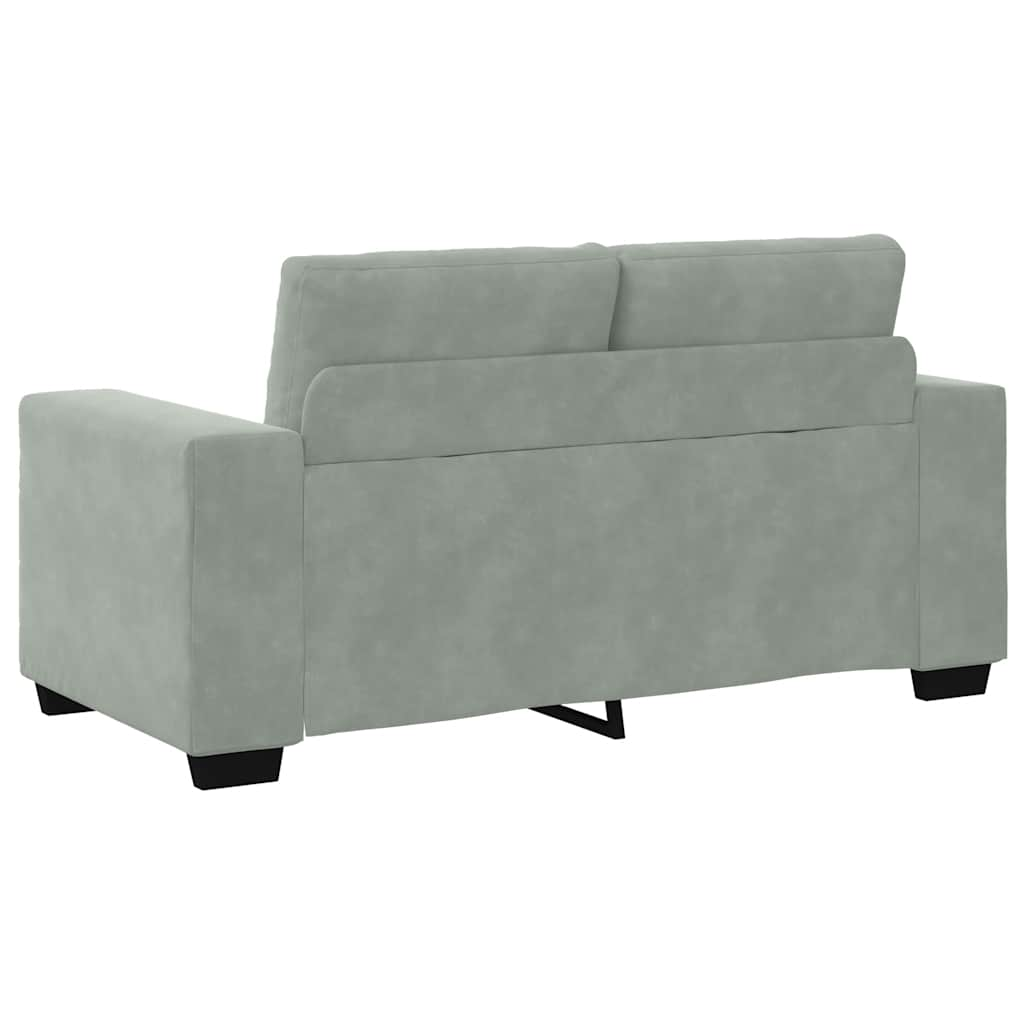 Loveseat Sofa Light Grey 120 cm Velvet