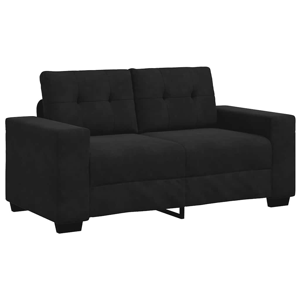 Loveseat Sofa Black 120 cm Velvet