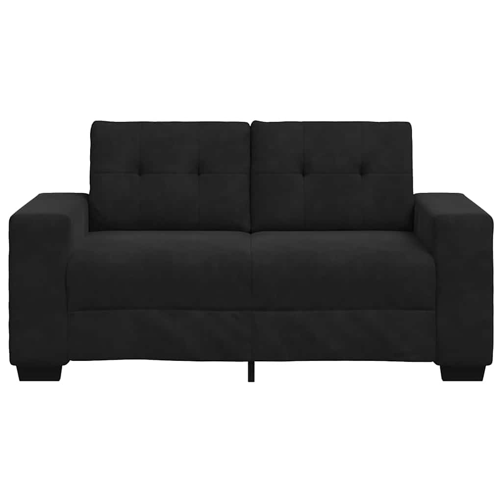 Loveseat Sofa Black 120 cm Velvet