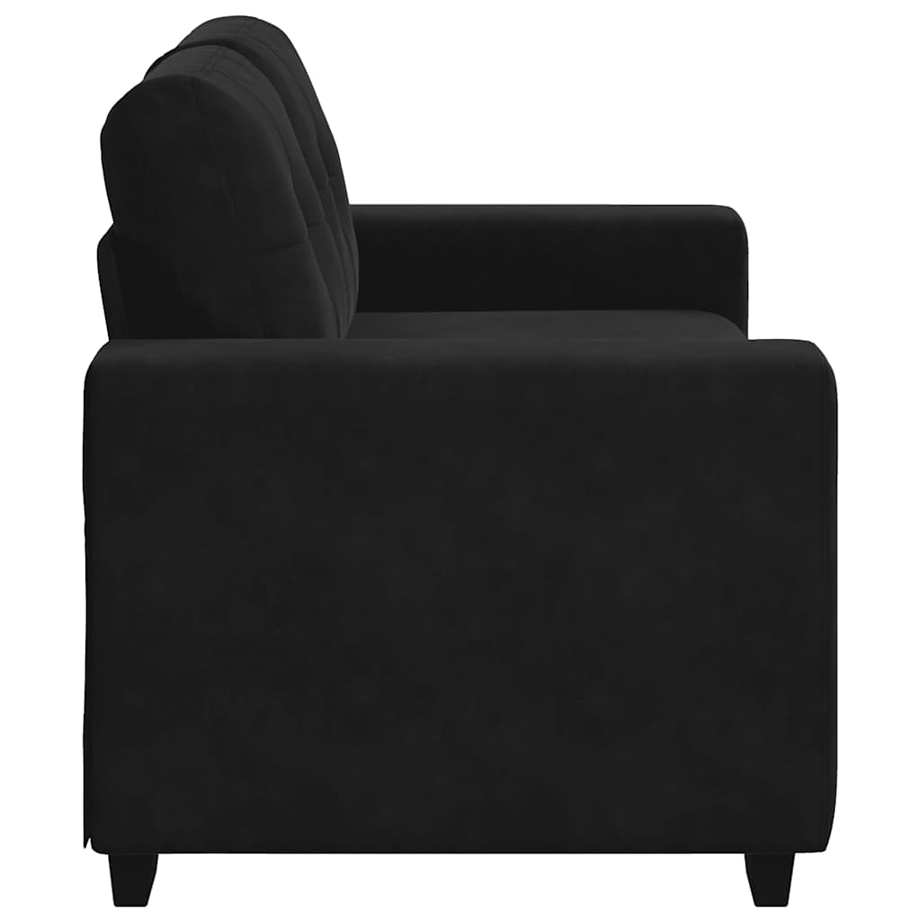 Loveseat Sofa Black 120 cm Velvet