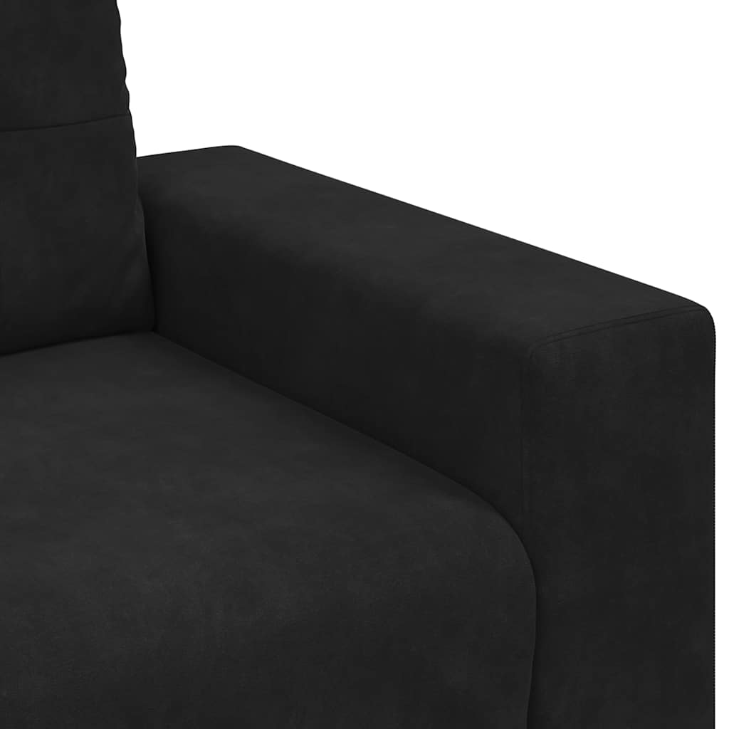 Loveseat Sofa Black 120 cm Velvet