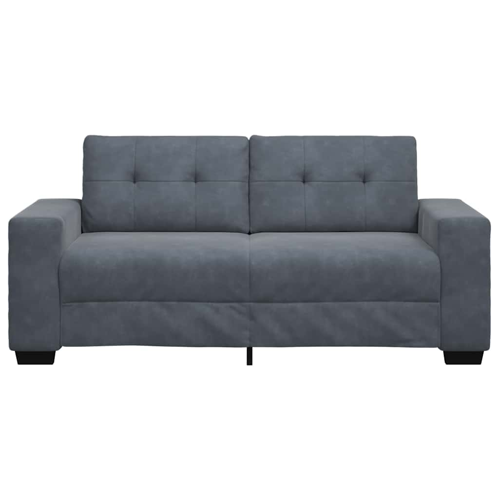 Loveseat Sofa Dark Grey 140 cm Velvet