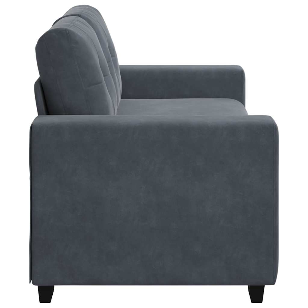 Loveseat Sofa Dark Grey 140 cm Velvet