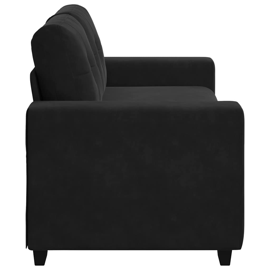 Loveseat Sofa Black 140 cm Velvet