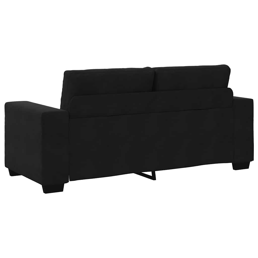 Loveseat Sofa Black 140 cm Velvet