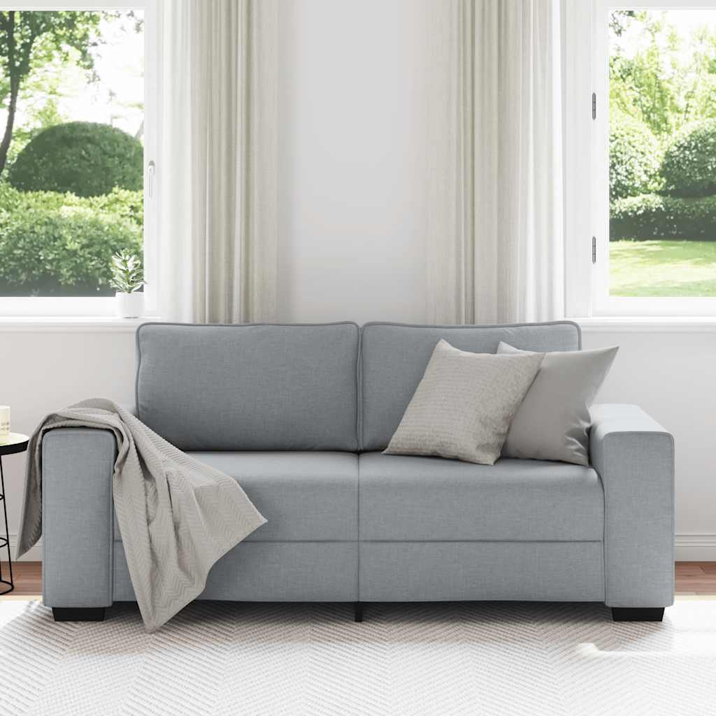 2-Seater Sofa Light Grey 140 cm Fabric