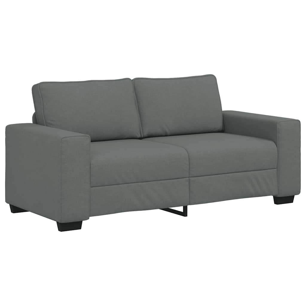 2-Seater Sofa Dark Grey 140 cm Fabric