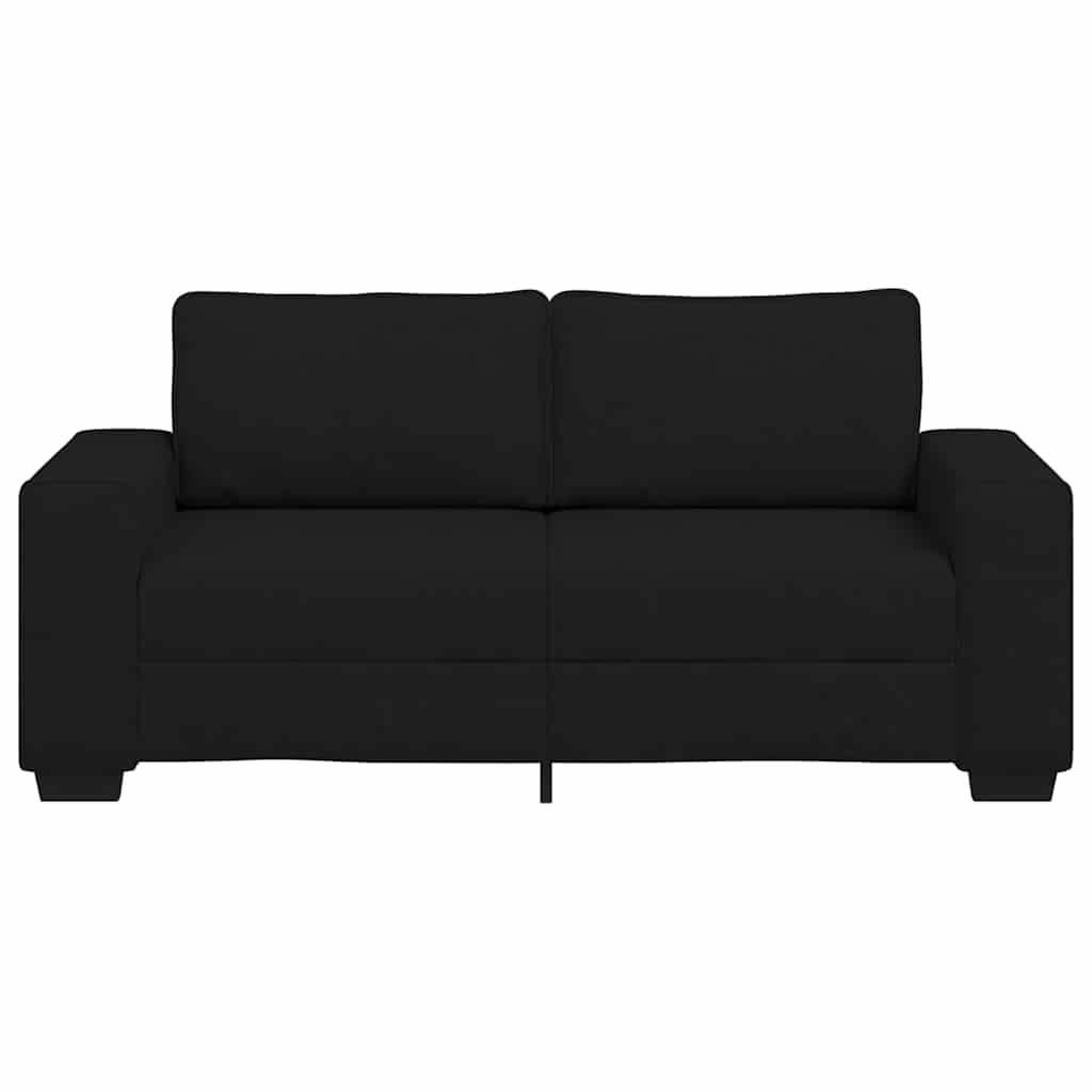 2-Seater Sofa Black 140 cm Fabric